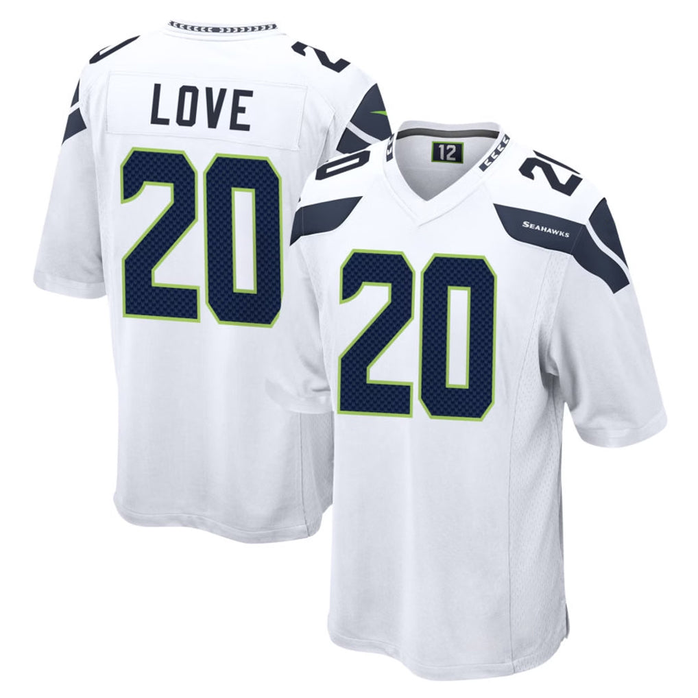 S.Seahawks #20 Julian Love Player White Home Game BALCE Stitched Jerseys