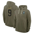 M.Dolphins #9 Joshua Uche Player Olive Salute to Service Pullover Hoodies Limited BALCE Stitched Jerseys
