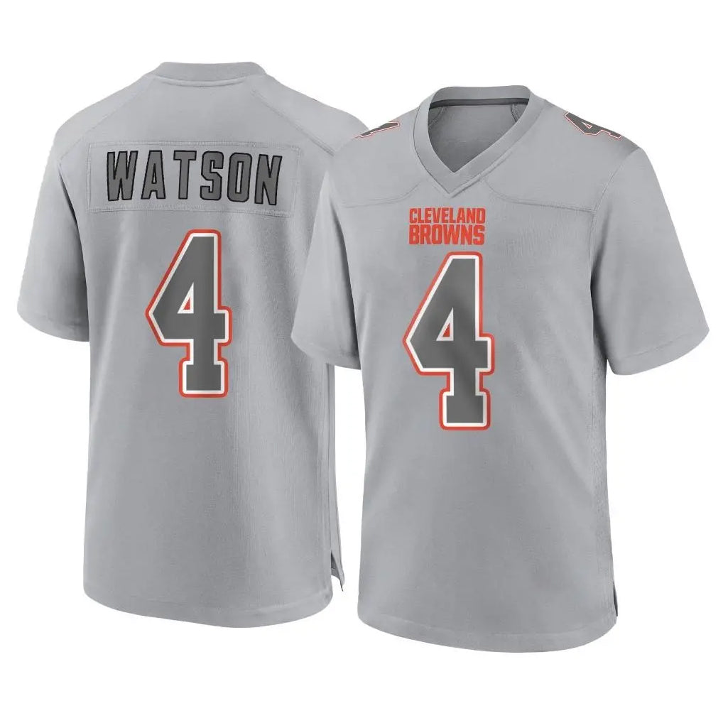 C.Browns #4 Deshaun Watson Player Gray Atmosphere Fashion Game BALCE Stitched Jerseys