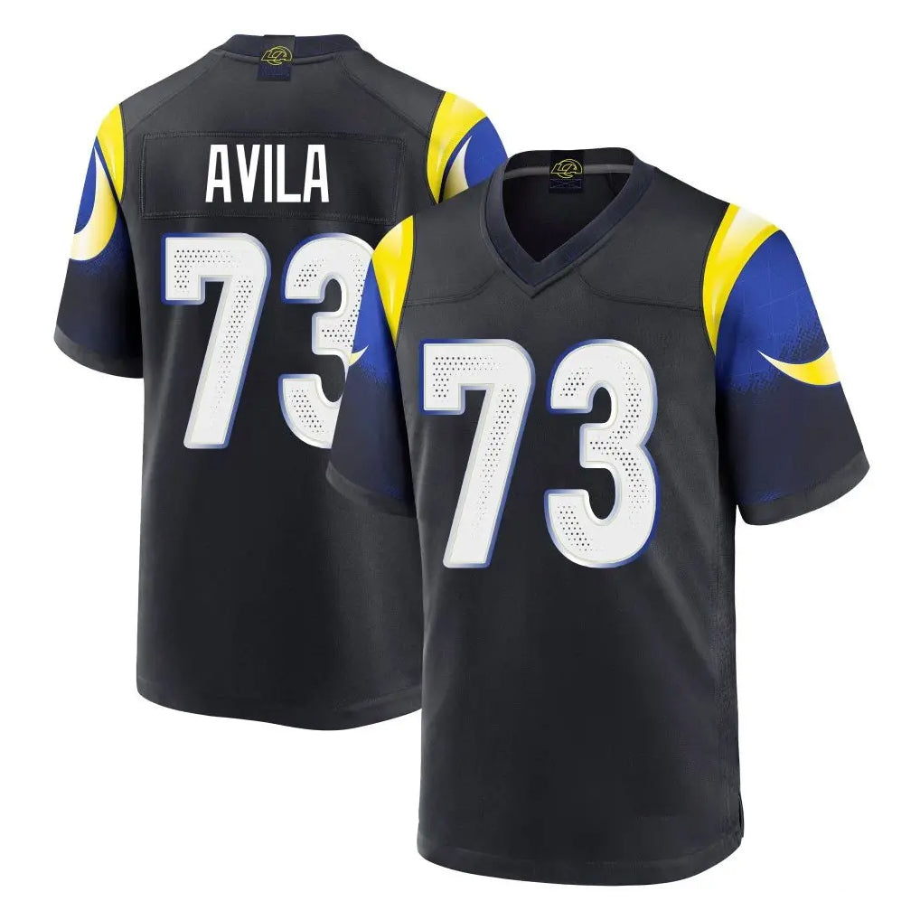 LA.Rams #73 Steve Avila Player Black Midnight Rivalries Collection Home Game BALCE Stitched Jerseys
