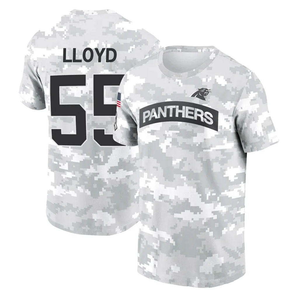 C.Panthers #55 Devin Lloyd Player Arctic Camo Salute to Service T-Shirt Hoodies BALCE Stitched Jerseys