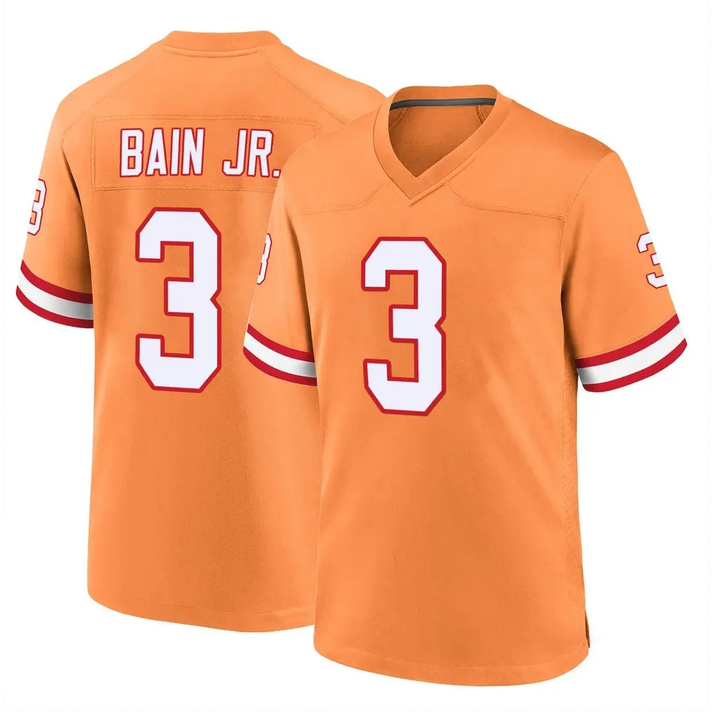 TB.Buccaneers #3 Rueben Bain Jr. Player Orange Throwback Home Game BALCE Stitched Jerseys