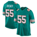 M.Dolphins #55 Aaron Brewer Player Aqua Alternate Home Game BALCE Stitched Jerseys
