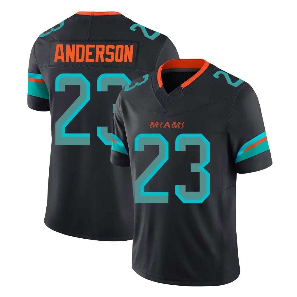 M.Dolphins #23 Zayne Anderson Player Black Limited Pitch Rivalries Collection Home Game BALCE Stitched Jerseys