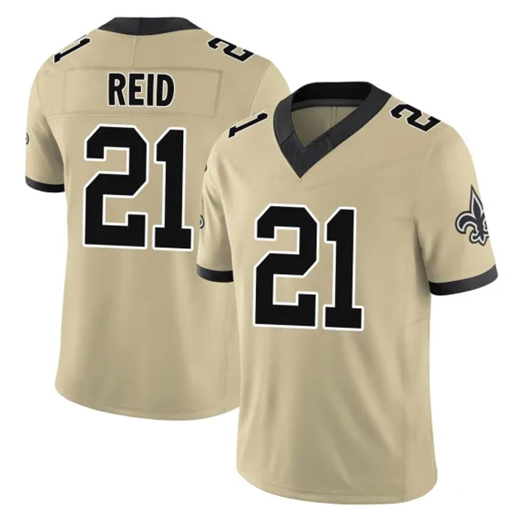 NO.Saints #21 Justin Reid Player Gold Limited Vapor F.U.S.E. Home Game BALCE Stitched Jerseys
