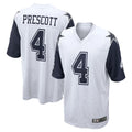 D.Cowboys #4 Dak Prescott Player White-Navy Home Game BALCE Stitched Jerseys