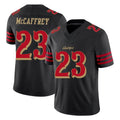 SF.49ers #23 Christian McCaffrey Player Black Limited Rivalries Collection Home Game BALCE Stitched Jerseys