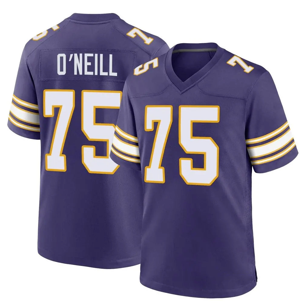 M.Vikings #75 Brian O'Neill Player Purple Classic Home Game BALCE Stitched Jerseys