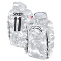 LA.Chargers #11 Cameron Dicker Player Arctic Camo Salute to Service Hoodies Limited Game BALCE Stitched Jerseys