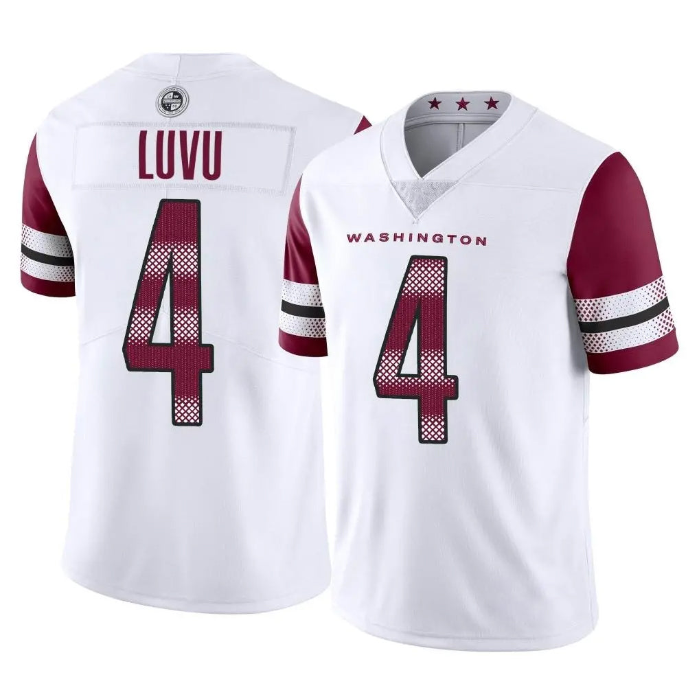 W.Commanders #4 Frankie Luvu Player White Limited Vapor Home Game BALCE Stitched Jerseys