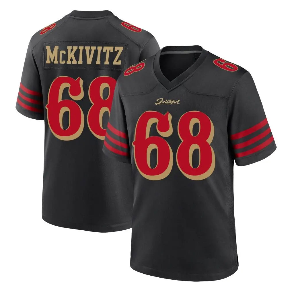 SF.49ers #68 Colton McKivitz Player Black Rivalries Collection Home Game BALCE Stitched Jerseys