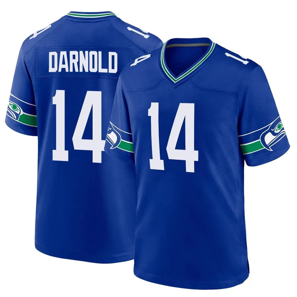 S.Seahawks #14 Sam Darnold Player Royal Throwback Home Game BALCE Stitched Jerseys