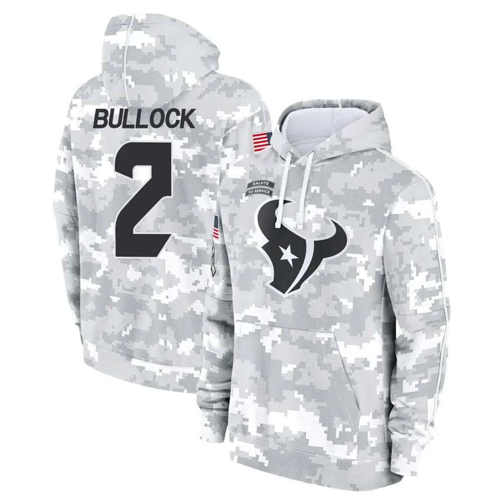 H.Texans #2 Calen Bullock Player Arctic Camo Salute to Service Hoodies Limited Game BALCE Stitched Jerseys