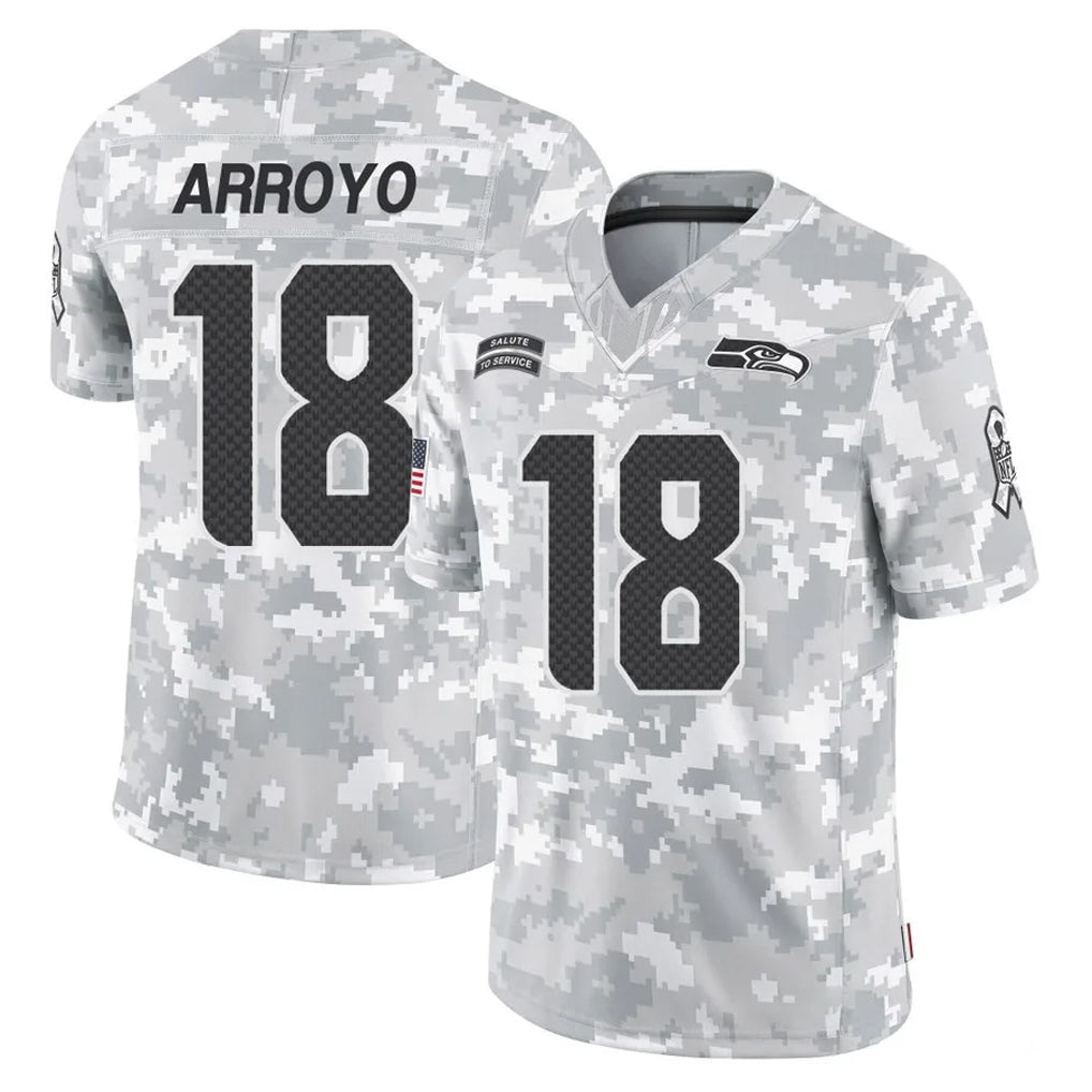 S.Seahawks #18 Elijah Arroyo Player Arctic Camo Limited Salute To Service Home Game BALCE Stitched Jerseys