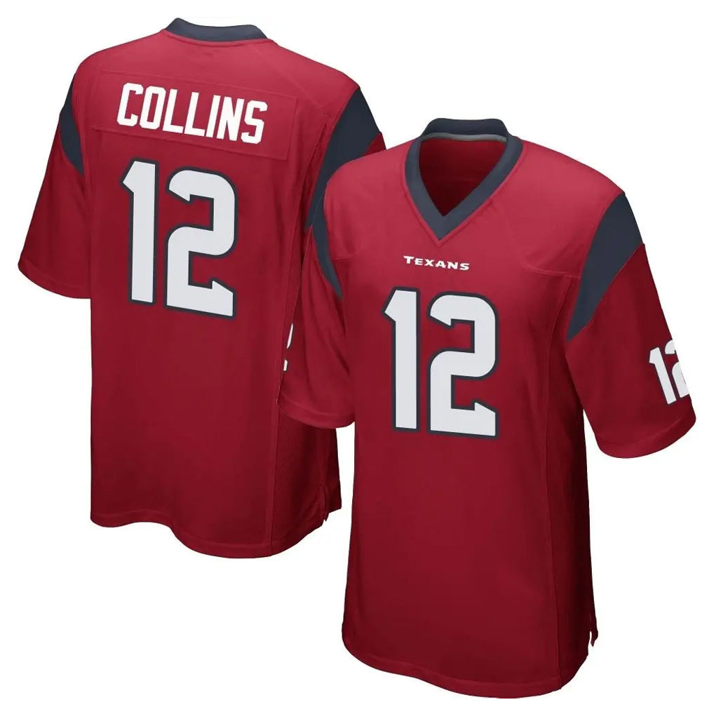 H.Texans #12 Nico Collins Player Red Home Game BALCE Stitched Jerseys