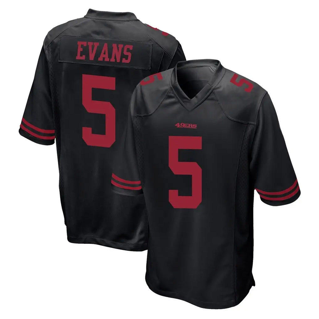 SF.49ers #5 Mike Evans Player Black Alternate Home Game BALCE Stitched Jerseys