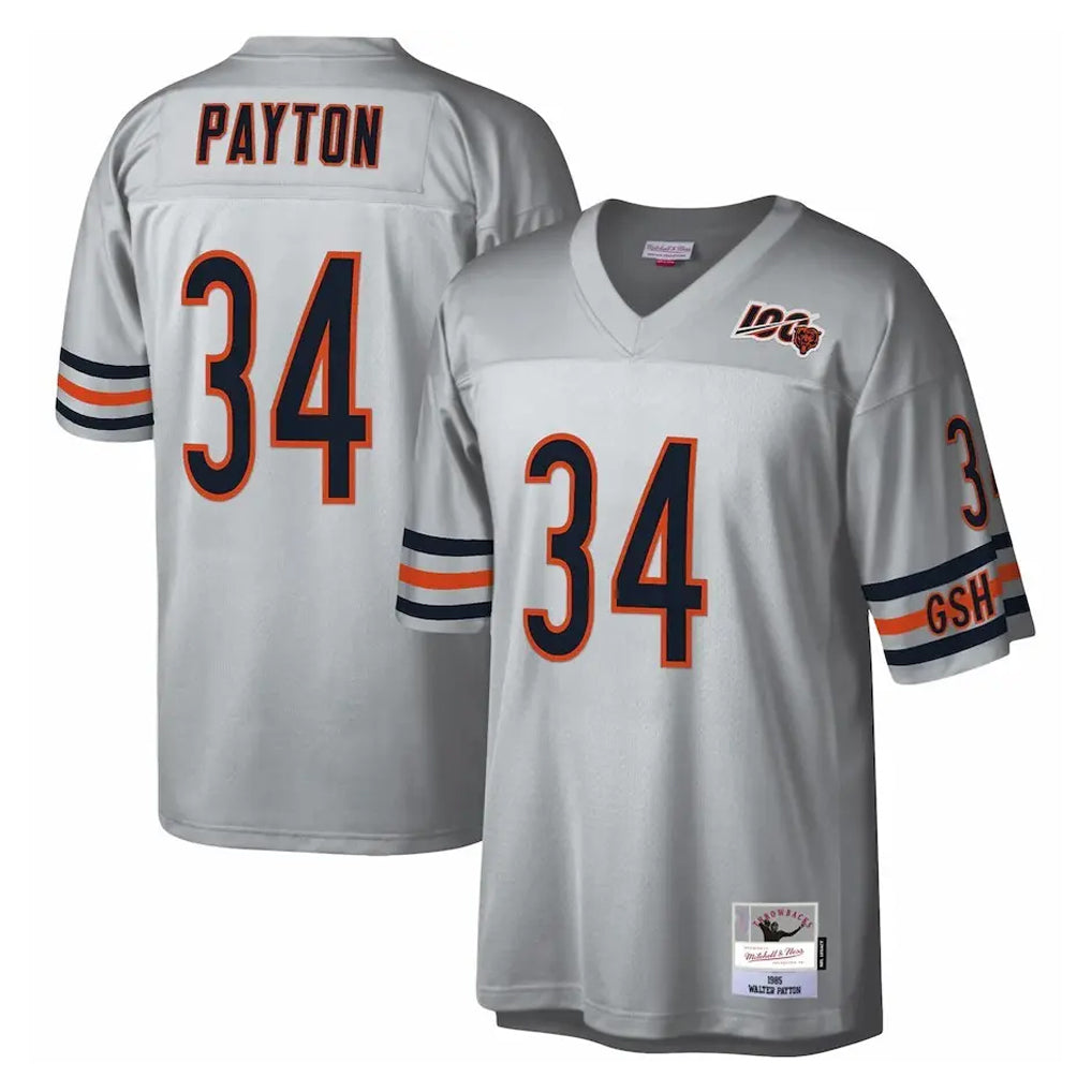 C.Bears #34 Walter Payton Player Silver Mitchell & Ness Legacy Replica BALCE Stitched Jerseys