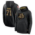 C.Bengals #71 Amarius Mims Player Black Salute to Service Pullover Hoodies Limited BALCE Stitched Jerseys