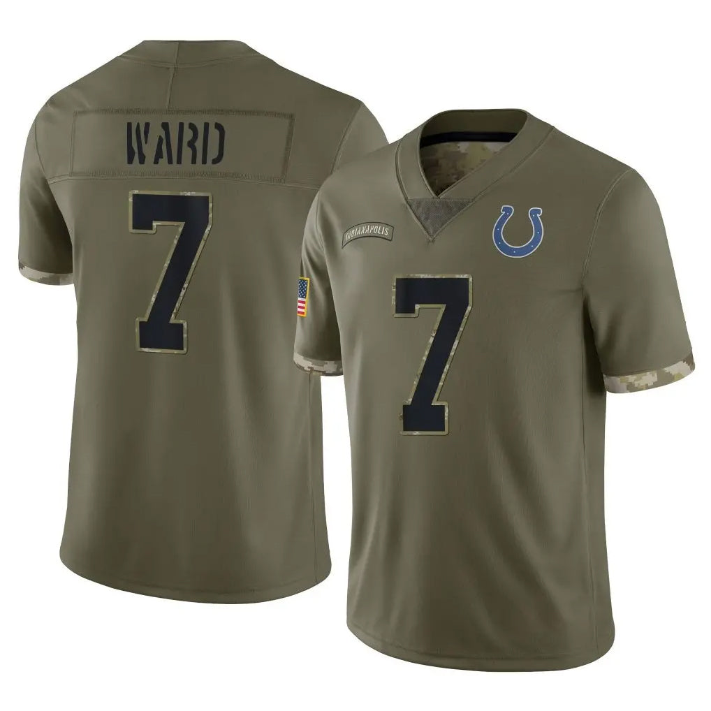 IN.Colts #7 Charvarius Ward Sr. Player Olive Salute To Service Limited BALCE Stitched Jerseys