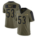 C.Bengals #53 Boye Mafe Player Olive Salute to Service Game BALCE Stitched Jerseys