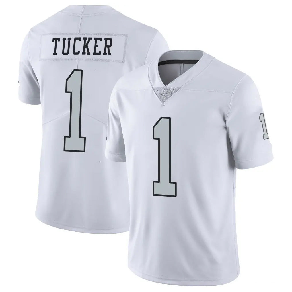 LV.Raiders #1 Tre Tucker Player White Limited Color Rush Home Game BALCE Stitched Jerseys