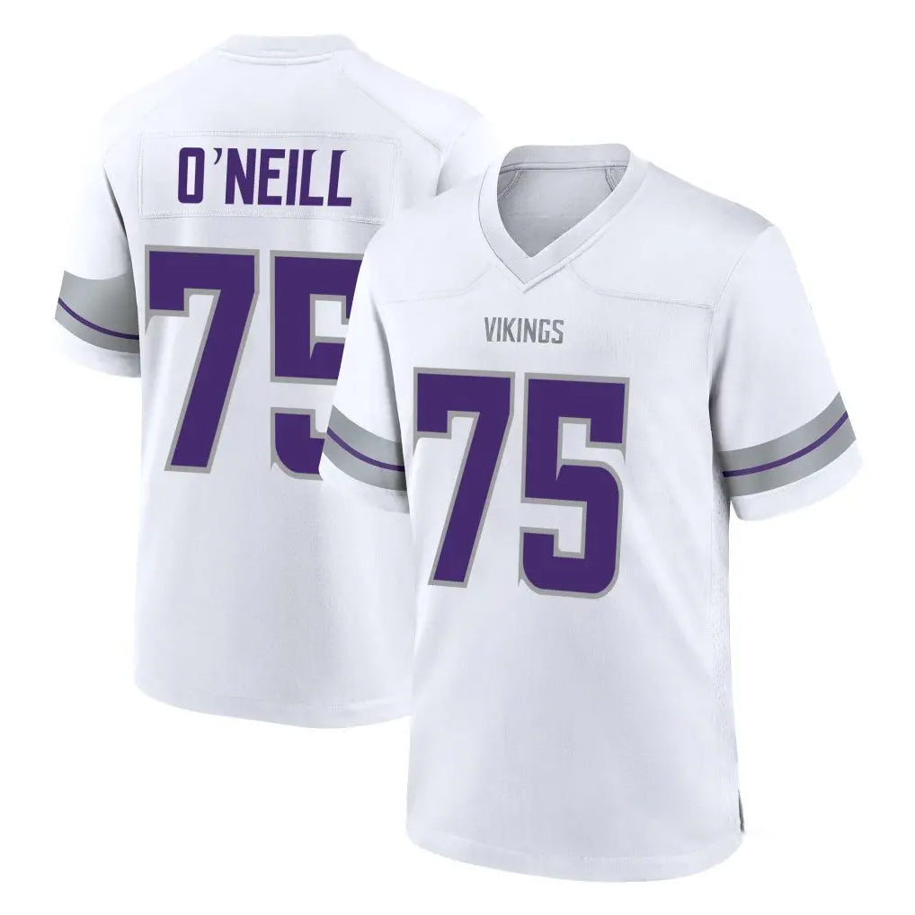 M.Vikings #75 Brian O'Neill Player White Alternate Home Game BALCE Stitched Jerseys