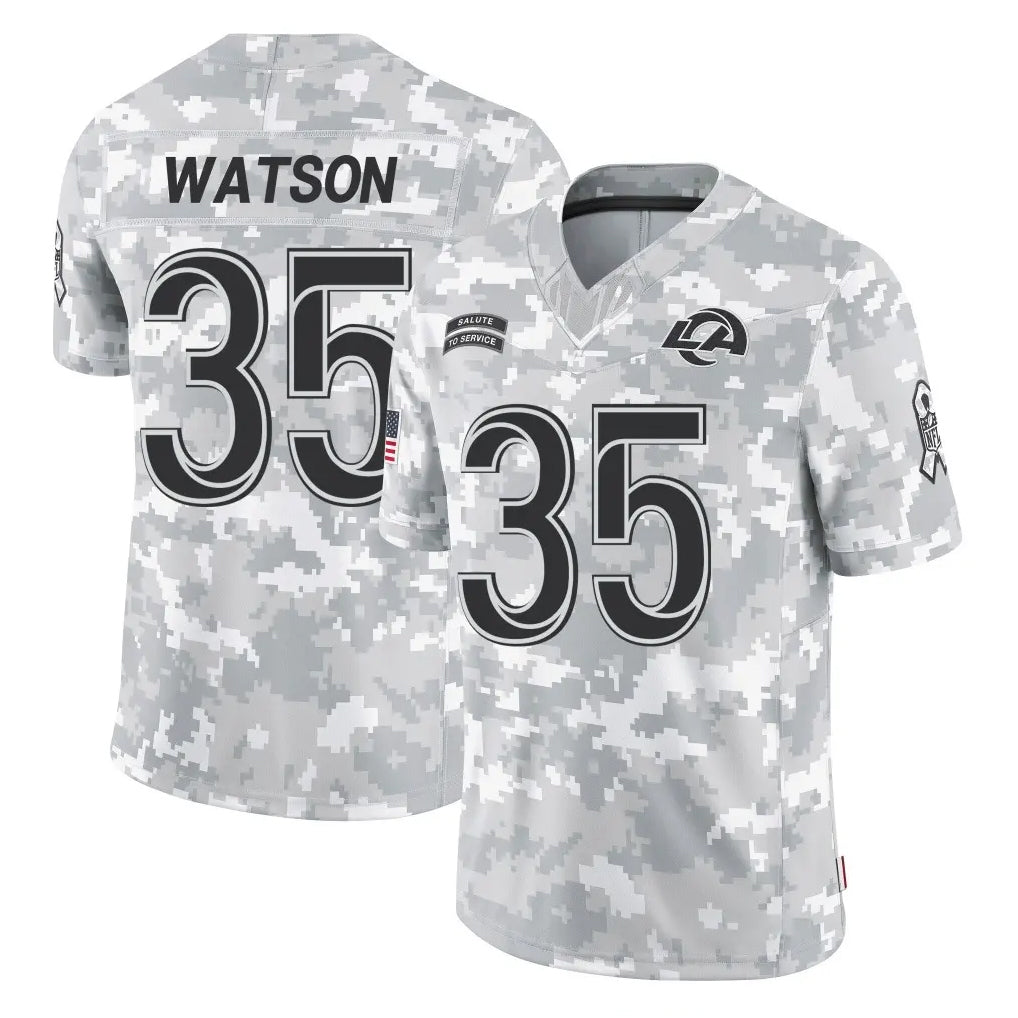LA.Rams #35 Jaylen Watson Player Arctic Camo Salute To Service Limited Game BALCE Stitched Jerseys