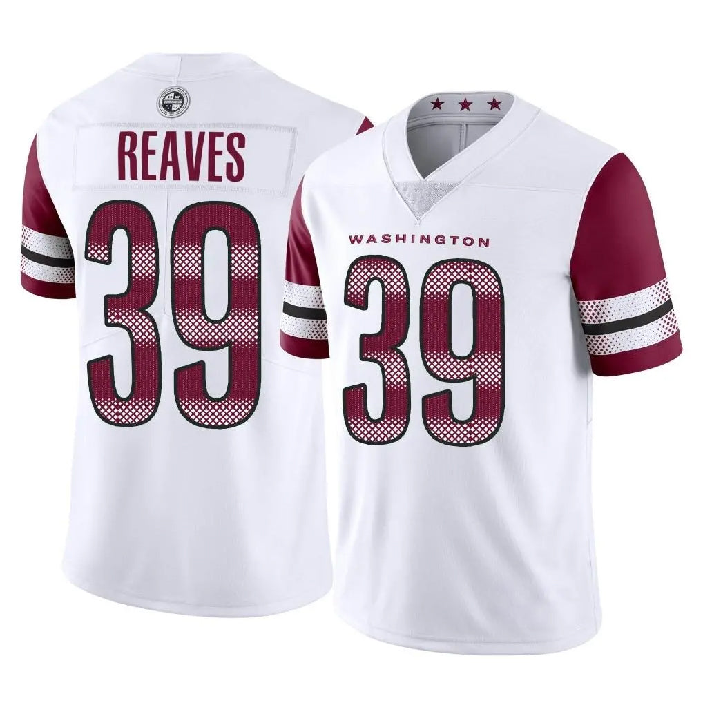 W.Commanders #39 Jeremy Reaves Player White Limited Vapor Home Game BALCE Stitched Jerseys