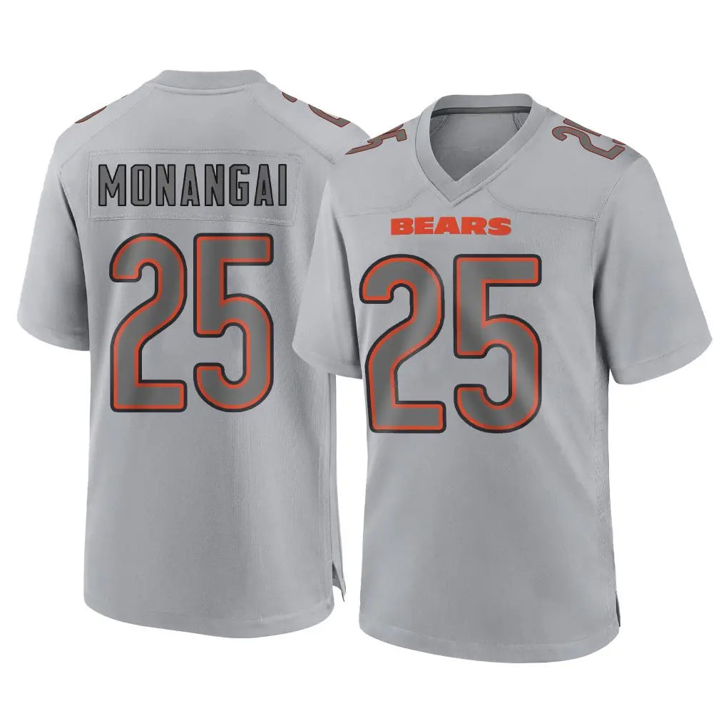 C.Bears #25 Kyle Monangai Player Gray Atmosphere Fashion Game BALCE Stitched Jerseys
