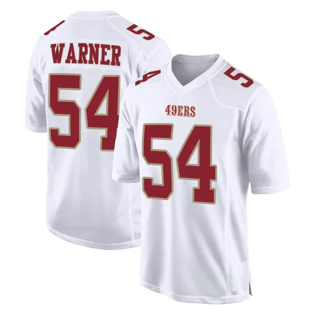 SF.49ers #54 Fred Warner Player White Fashion Home Game BALCE Stitched Jerseys