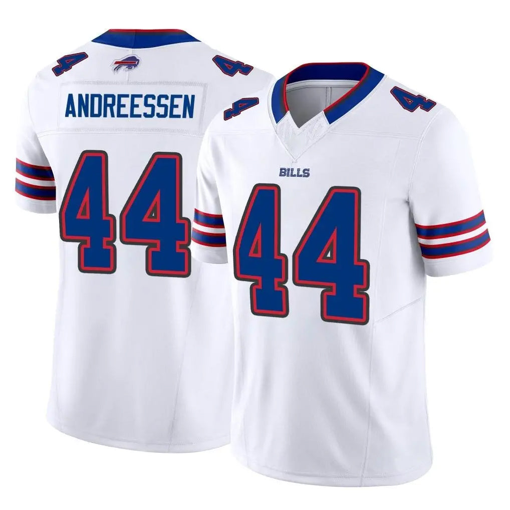 B.Bills #44 Joe Andreessen Player White Vapor F.U.S.E. Limited Home Game BALCE Stitched Jerseys