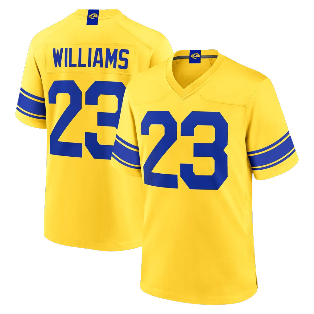 LA.Rams #23 Kyren Williams Player Gold Classic Sol Home Game BALCE Stitched Jerseys