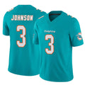 M.Dolphins #3 Chris Johnson Player Aqua Limited Vapor F.U.S.E. Home Game BALCE Stitched Jerseys