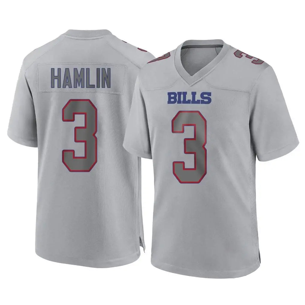 B.Bills #3 Damar Hamlin Player Gray Home Game BALCE Stitched Jerseys