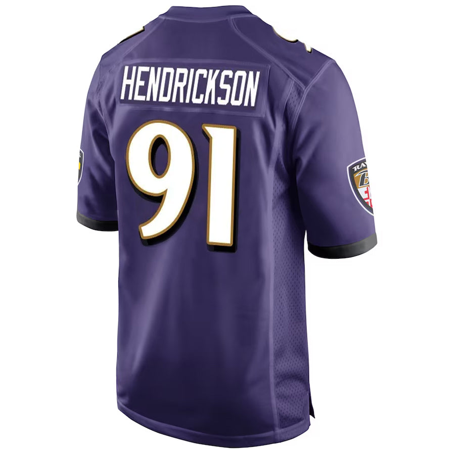B.Ravens #91 Trey Hendrickson Player Purple Alternate Home Game BALCE Stitched Jerseys