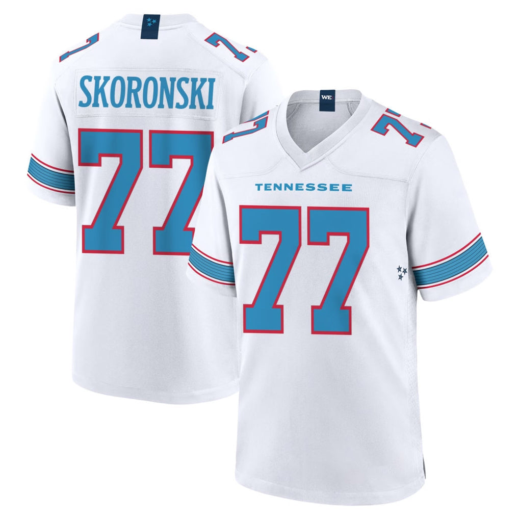T.Titans #77 Peter Skoronski Player White 2026 Game Home BALCE Stitched Jerseys
