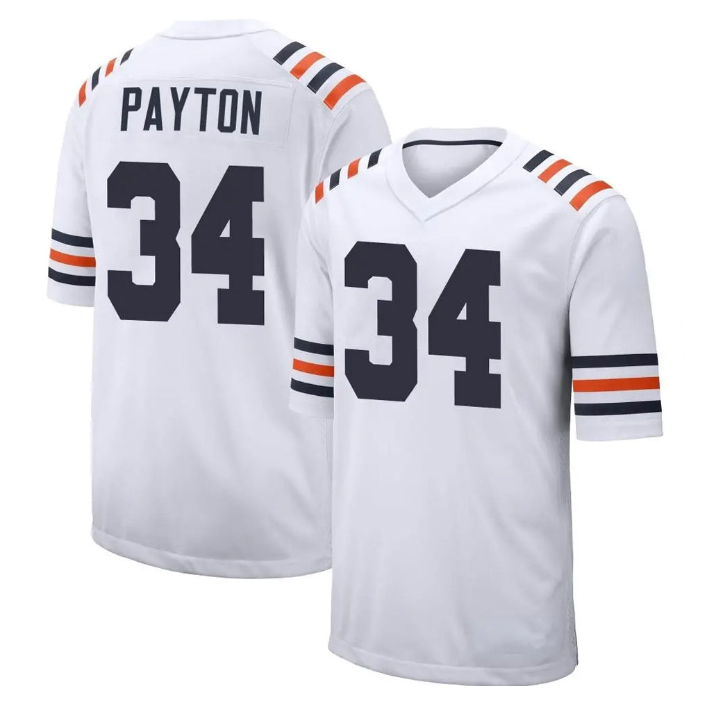 C.Bears #34 Walter Payton Player White Classic Home Game BALCE Stitched Jerseys