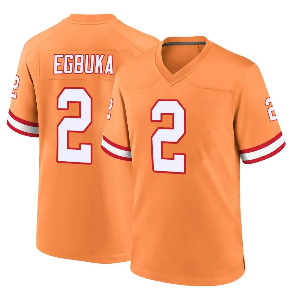 TB.Buccaneers #2 Emeka Egbuka Player Orange Throwback Home Game BALCE Stitched Jerseys