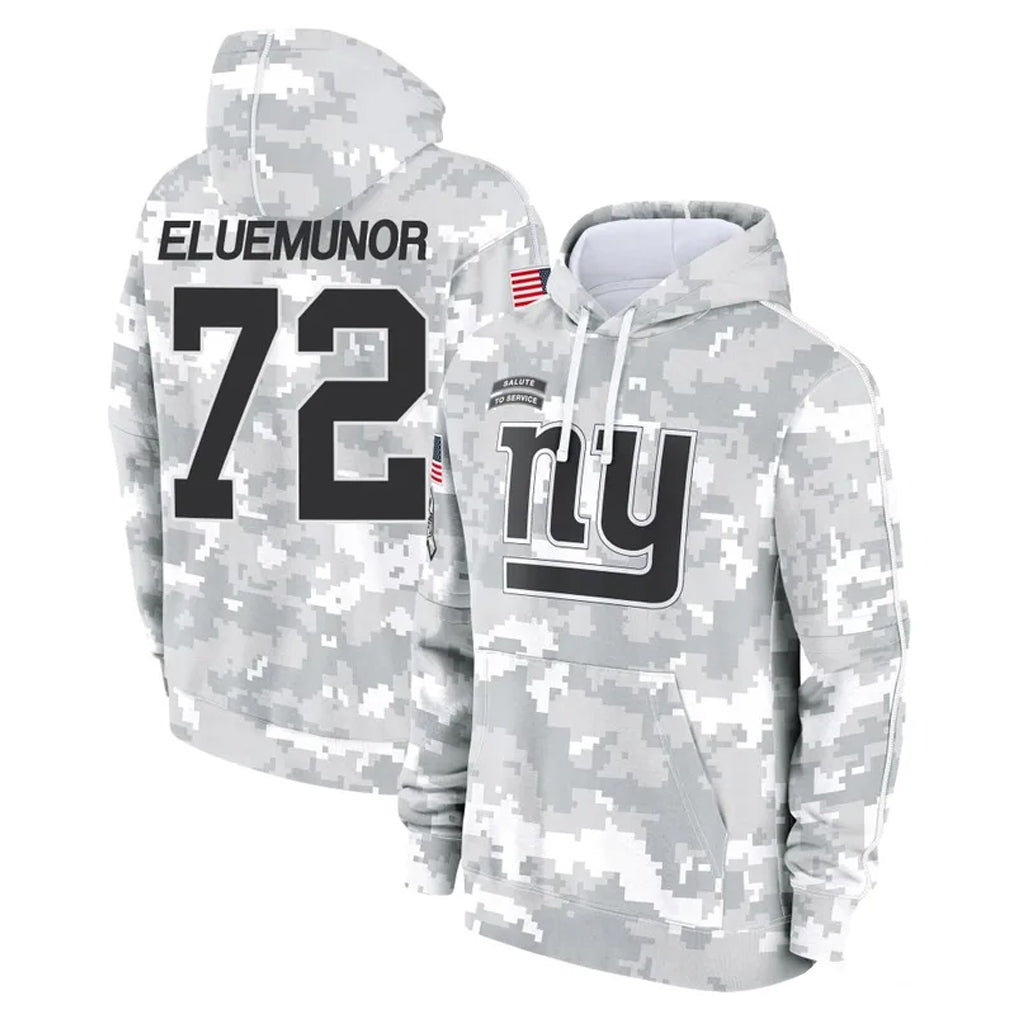 NY.Giants #72 Jermaine Eluemunor Player Arctic Camo Salute to Service Pullover Hoodies Limited Game BALCE Stitched Jerseys
