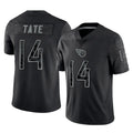T.Titans #14 Carnell Tate Player Black Limited Reflective Home Game BALCE Stitched Jerseys