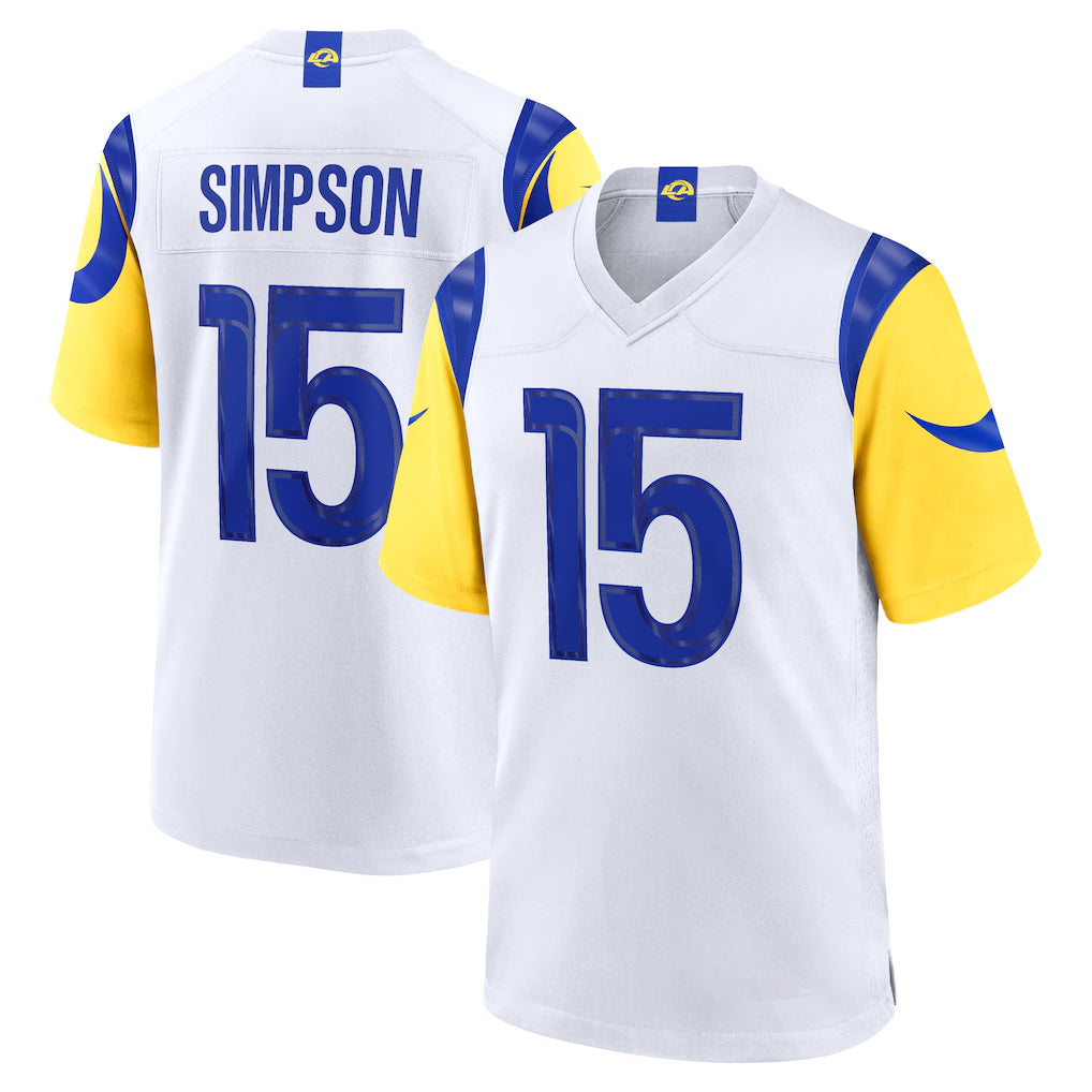 LA.Rams #15 Ty Simpson Player White Limited Home Game BALCE Stitched Jerseys