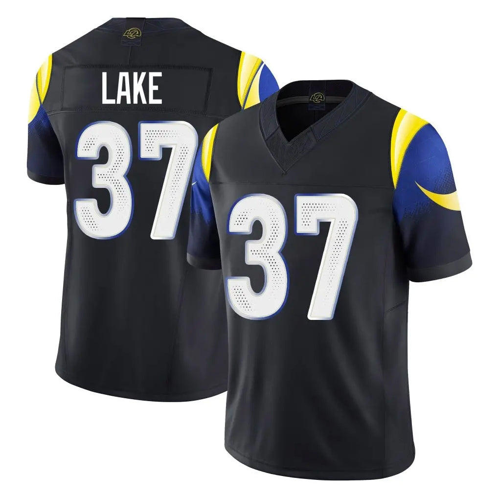 LA.Rams #37 Quentin Lake Player Black Midnight Rivalries Collection Limited Home Game BALCE Stitched Jerseys