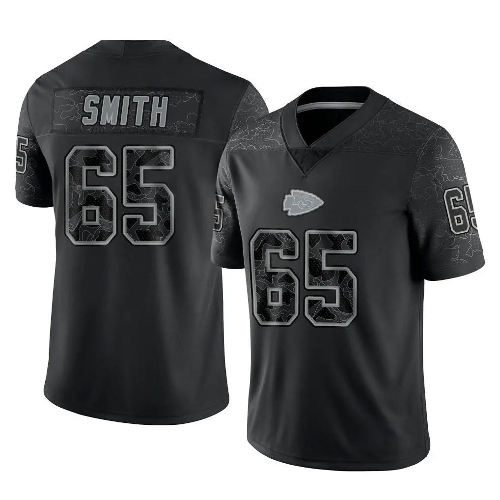 KC.Chiefs #65 Trey Smith Player Black Limited Reflective Game BALCE Stitched Jerseys