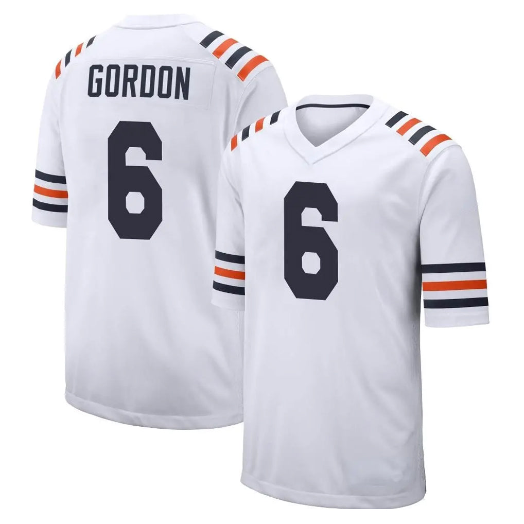 C.Bears #6 Kyler Gordon Player White Classic Home Game BALCE Stitched Jerseys