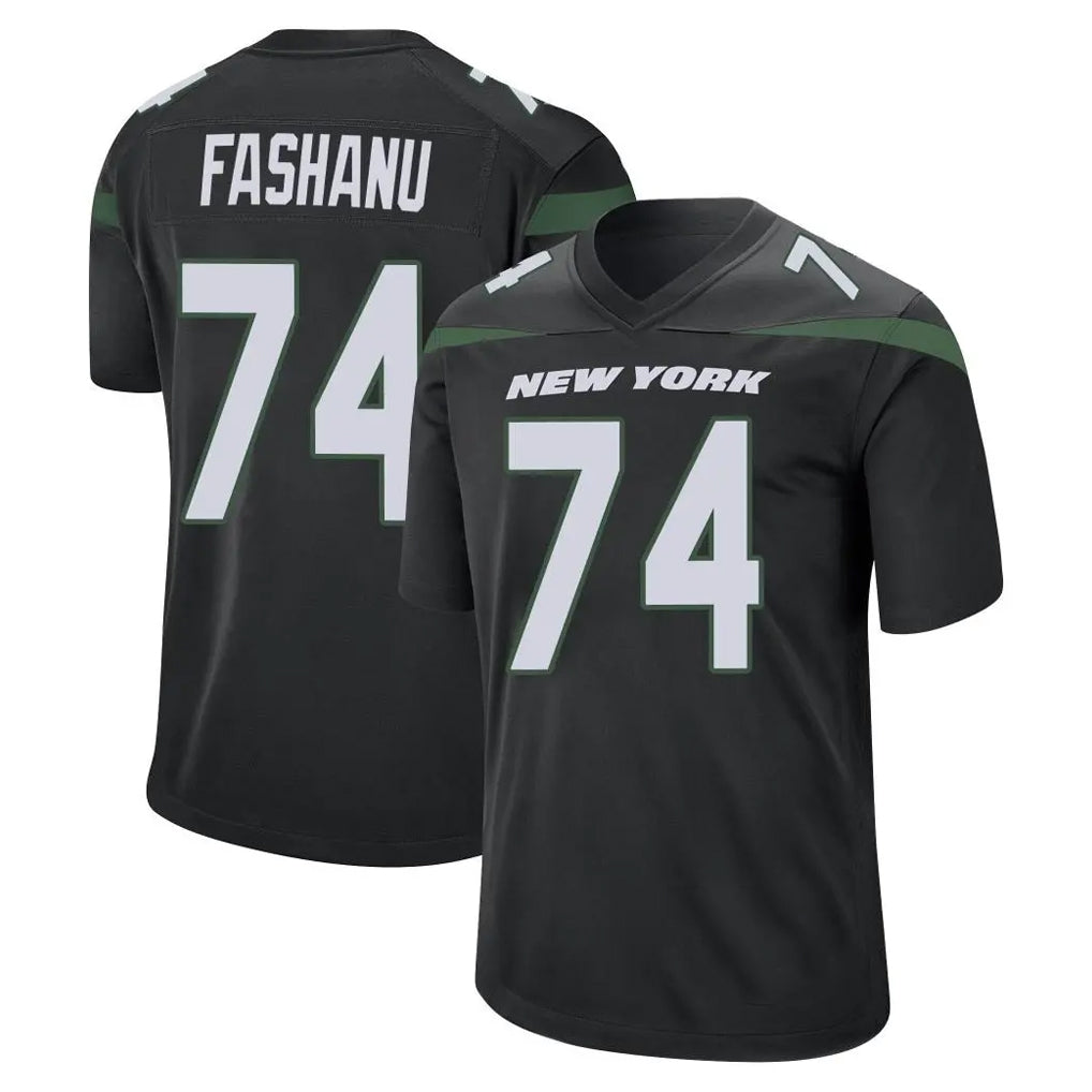 NY.Jets #74 Olu Fashanu Player Stealth Black Home Game BALCE Stitched Jerseys