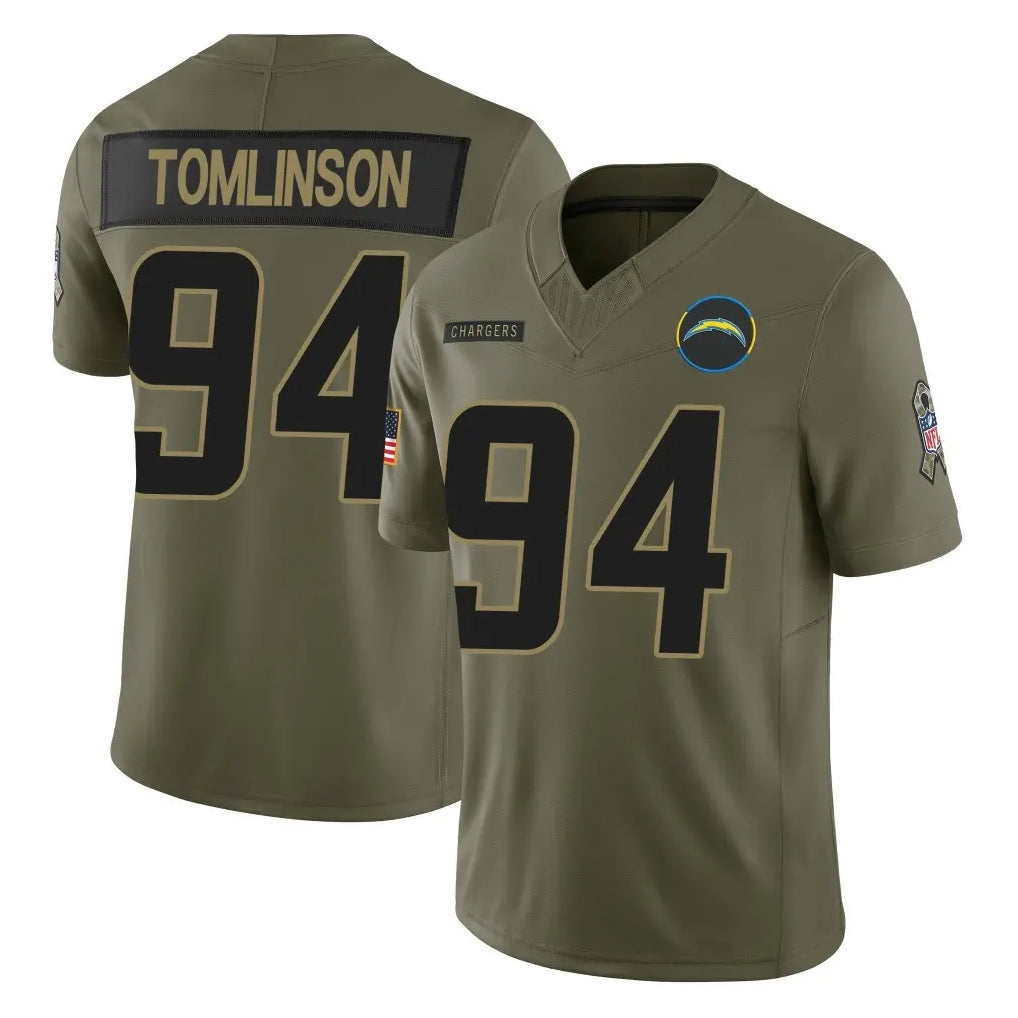 LA.Chargers #94 Dalvin Tomlinson Player Olive 2025 Salute To Service Limited Game BALCE Stitched Jerseys