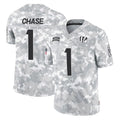 C.Bengals #1 Ja'Marr Chase Player Arctic Camo Salute to Service Limited BALCE Stitched Jerseys