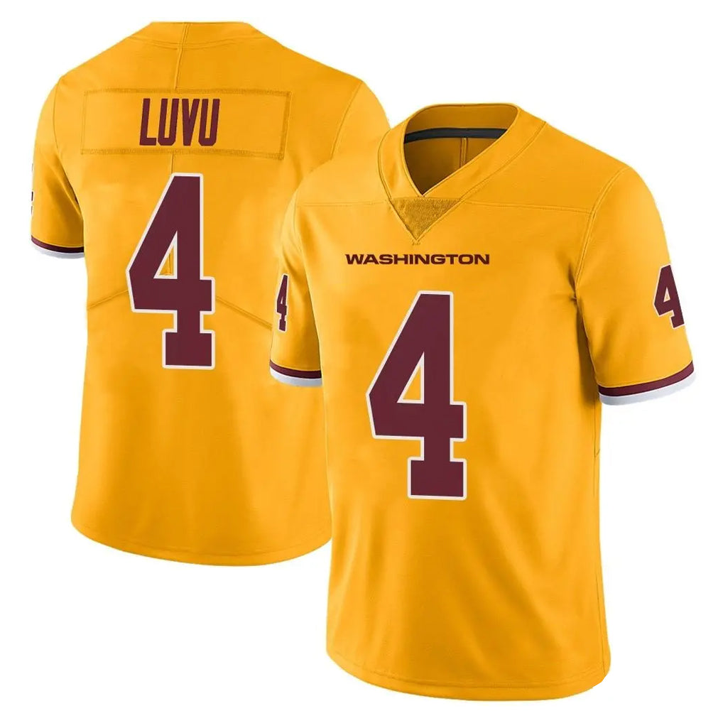 W.Commanders #4 Frankie Luvu Player Gold Limited Color Rush Home Game BALCE Stitched Jerseys