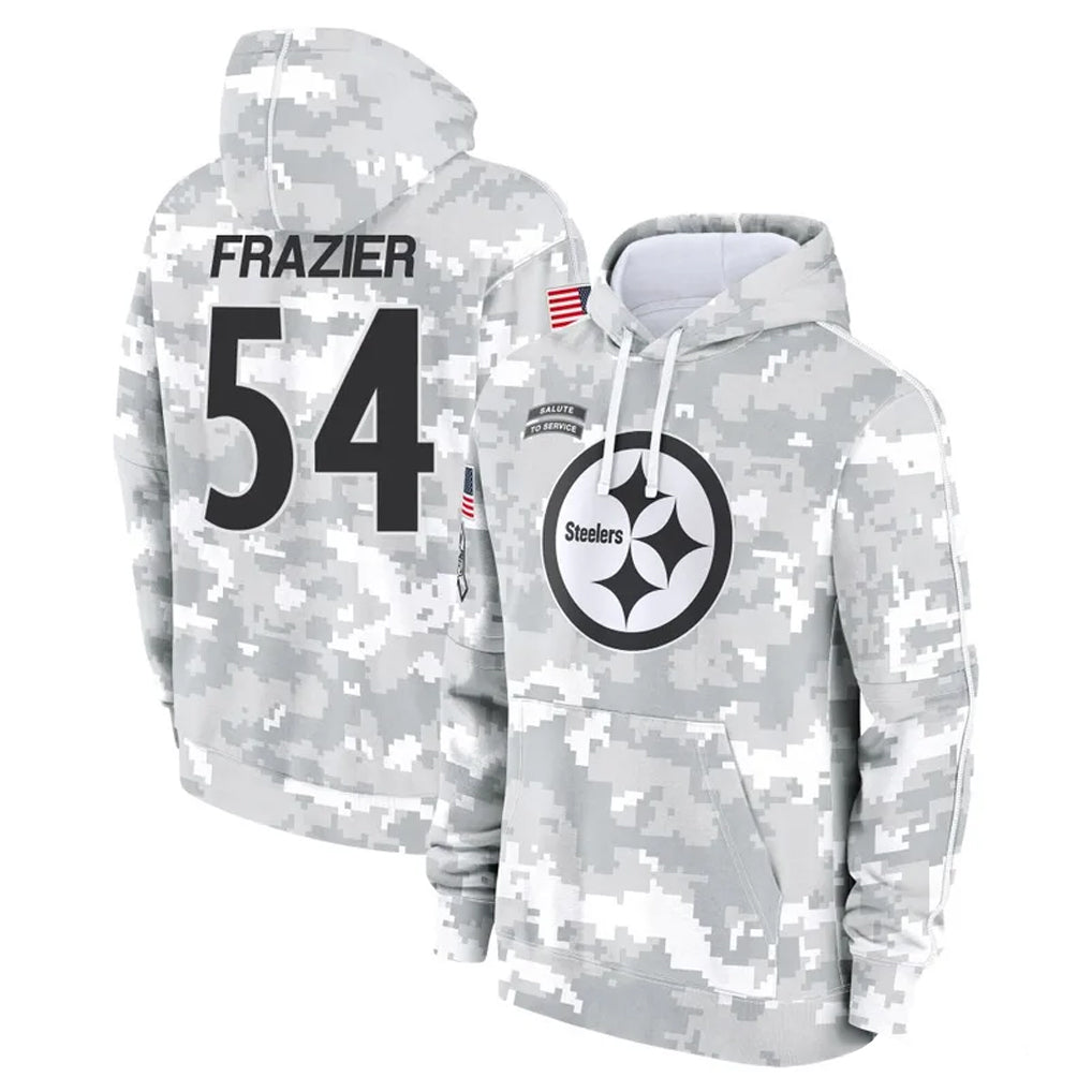 P.Steelers #54 Zach Frazier Player Arctic Camo Limited Salute to Service Pullover Hoodies Game BALCE Stitched Jerseys