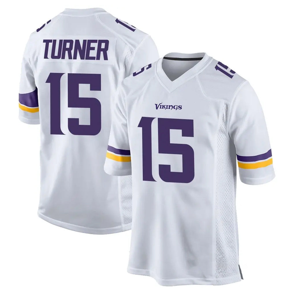 M.Vikings #15 Dallas Turner Player White Home Game BALCE Stitched Jerseys